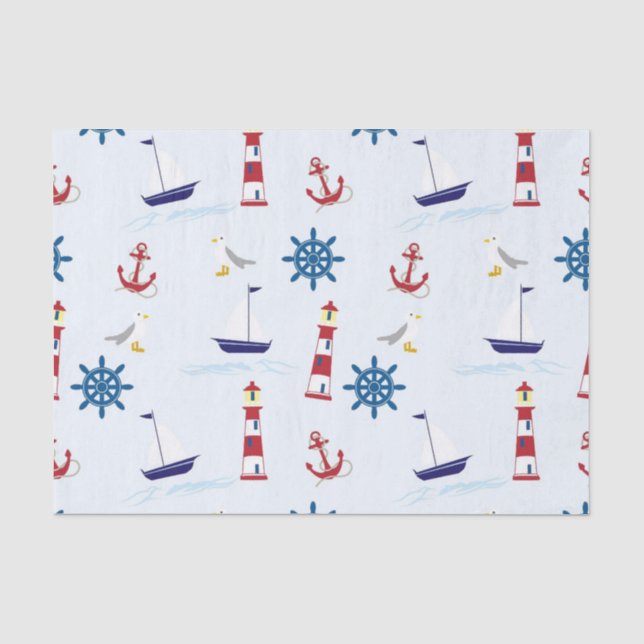 Papier Mousseline Motif nautique (Recto)