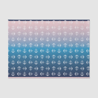 Papier Mousseline Motif nautique bleu d'ancre du rose | de gradient