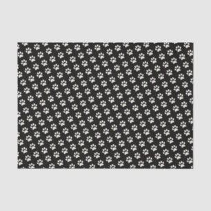 Papier Mousseline Motif noir animal d'empreinte de patte d'animal