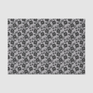 Papier Mousseline Motif noir de dentelle sur l'arrière - plan blanc