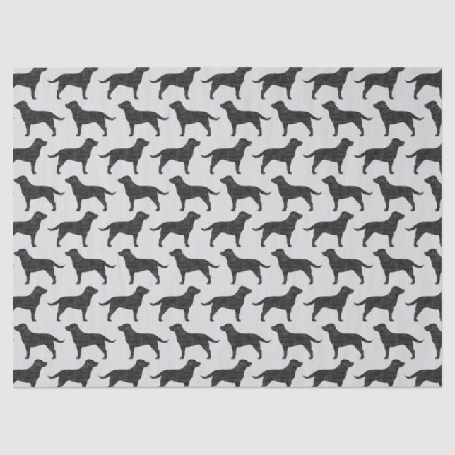 Papier Mousseline Motif noir de silhouettes de labrador retriever (Recto)