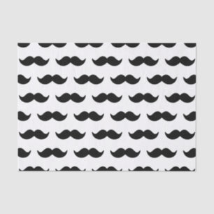 Papier Mousseline Motif noir et blanc 1 de moustache d'amusement