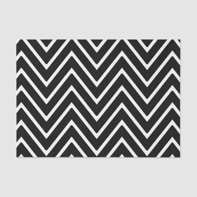 Papier Mousseline Motif noir et blanc 2 de Chevron (Recto)