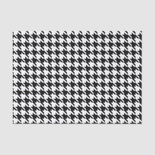Papier Mousseline Motif noir et blanc Houndstooth (Recto)