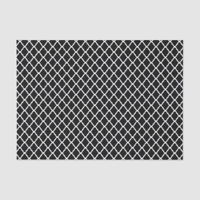 Papier Mousseline Motif noir et blanc moderne de Quatrefoil de (Recto)