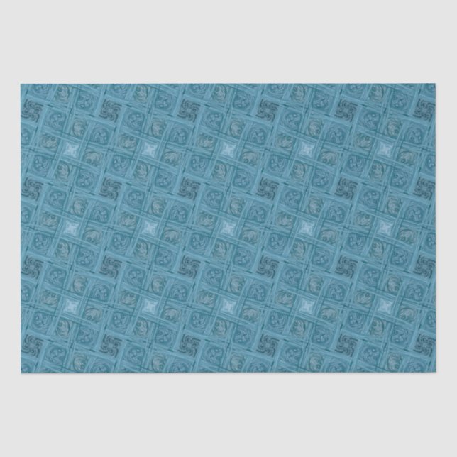 Papier Mousseline Motif océanique géométrique sans couture (Recto)