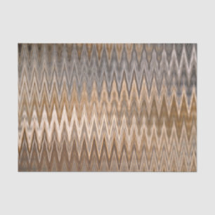 Papier Mousseline Motif ondulé en zigzag ton terre 