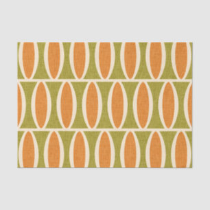 Papier Mousseline Motif ovale géométrique moderne du milieu du siècl