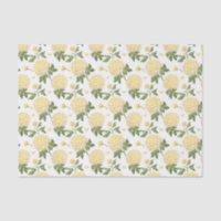 Motif papillon floral Hydrangea jaune élégant
