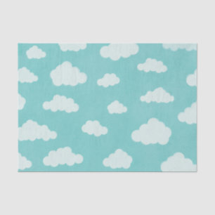 Papier Mousseline Motif pelucheux de nuage de ciel bleu de nuages