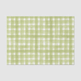 PAPIER MOUSSELINE MOTIF PLAID VERT & BLANC