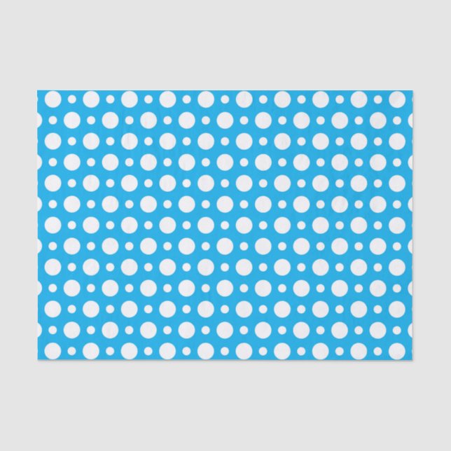 PAPIER MOUSSELINE MOTIF POIS BLUE & WHITE (Recto)