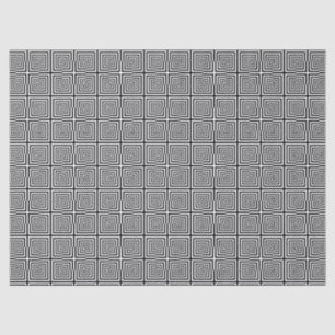 Papier Mousseline Motif psychédélique des Carrés noirs rétros
