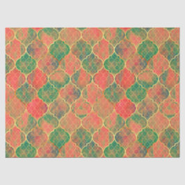 Papier Mousseline Motif Quatrefoil couleur aquarelle