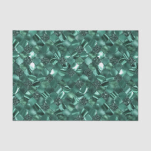 Papier Mousseline Motif Quatrefoil Marocain Vert foncé