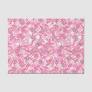 Papier Mousseline Motif Quatrefoil rose marocain