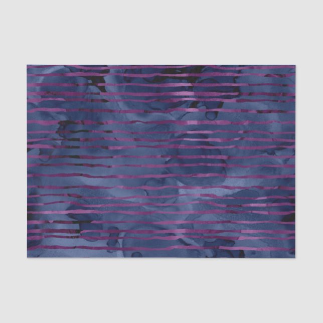 Papier Mousseline Motif rayé bleu et violet de la marine (Recto)