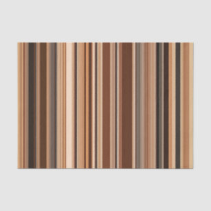 Papier Mousseline Motif rayé marron