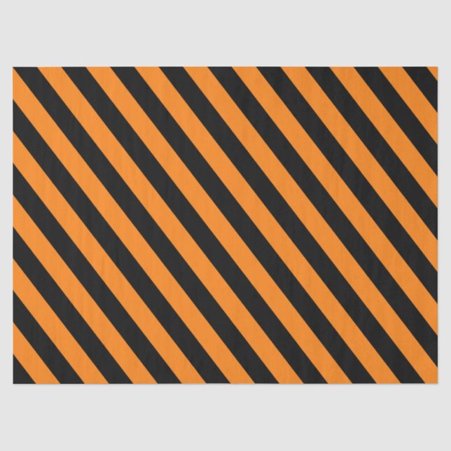 Papier Mousseline Motif rayé orange et noir d'Halloween (Recto)