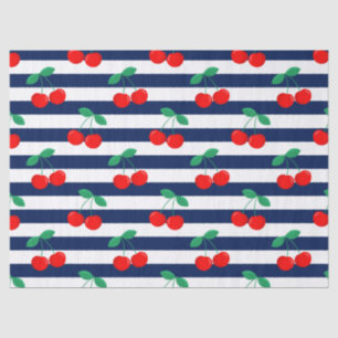 Papier Mousseline Motif Rayure Cerise – Cadeau & Décoration de Fruit