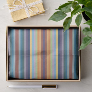 Papier Mousseline Motif rayures colorées automne hiver