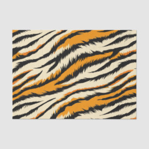 Papier Mousseline Motif rayures de tigre noir et marron