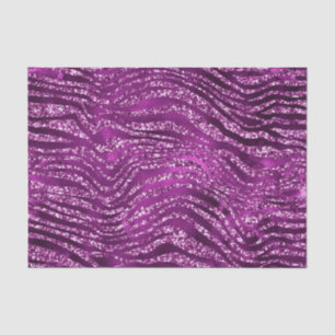 Papier Mousseline Motif rayures de tigre ombré violet pailleté Glam 