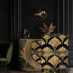 Papier Mousseline Motif répétitif Art Déco doré embossé