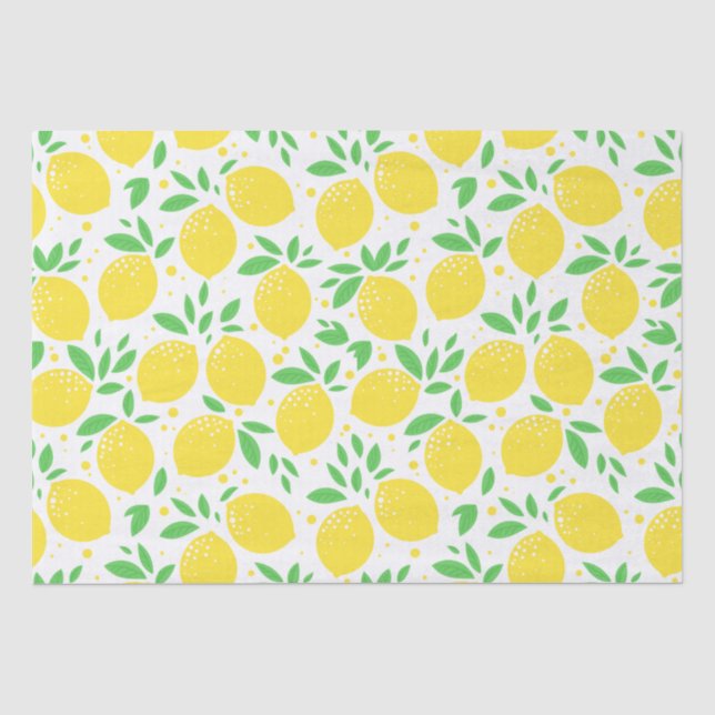 Papier Mousseline Motif rétro de Citron d'été Fruit Ti (Recto)