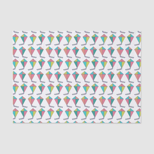 Papier Mousseline Motif Retro Kite (Recto)