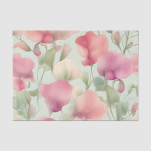 Papier Mousseline Motif Retro Pastel Sweet Pea