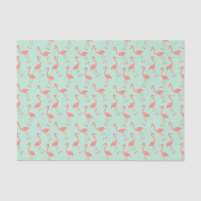 Papier Mousseline Motif rose à la mode de Flamant rose (Recto)