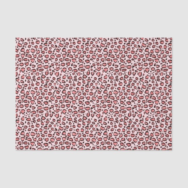 Papier Mousseline Motif rose de poster de animal de léopard (Recto)