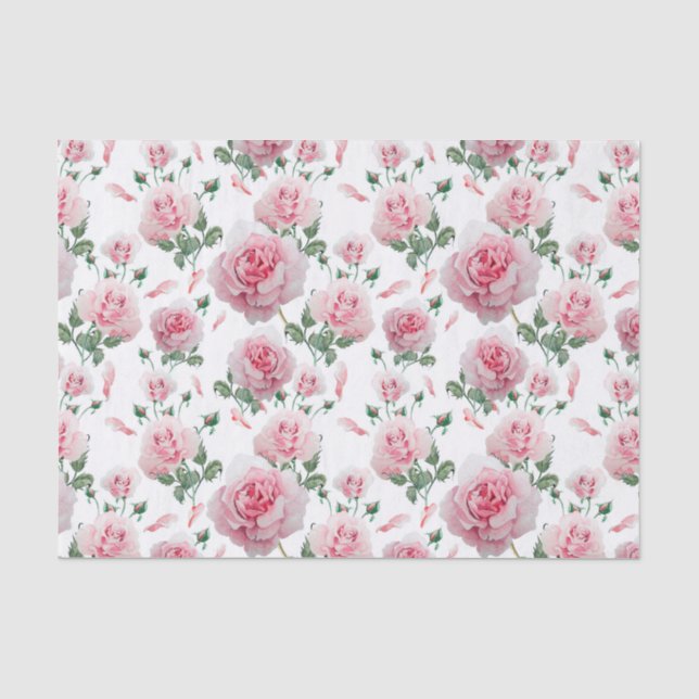 Papier Mousseline Motif rose de roses de dispersion (Recto)