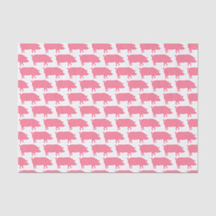 Papier Mousseline Motif rose de silhouettes de porc