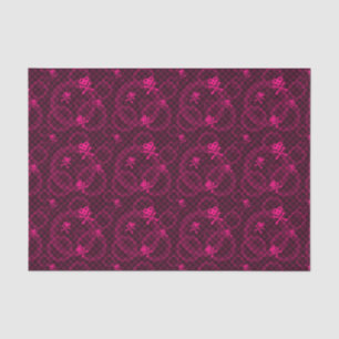 Papier Mousseline Motif rose d'Emo avec des cercles