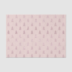 Papier Mousseline Motif rose élégant d'arbre de Noël de parties