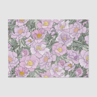 Papier Mousseline Motif rose en fleur de pivoine