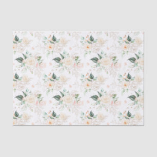 Papier Mousseline Motif rose Floral Garden