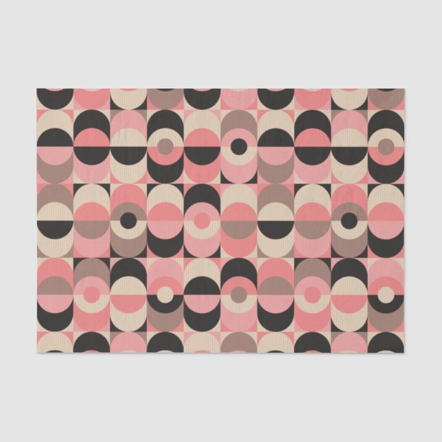 Papier Mousseline Motif rose moderne de la moitié du siècle (Recto)