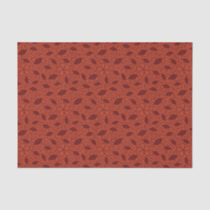 Papier Mousseline Motif rouge de feuille sur l'orange