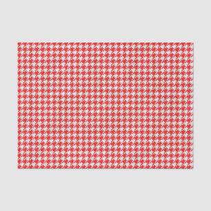 Papier Mousseline Motif rouge et blanc de pied-de-poule