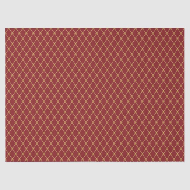 Papier Mousseline Motif rouge et or (Recto)