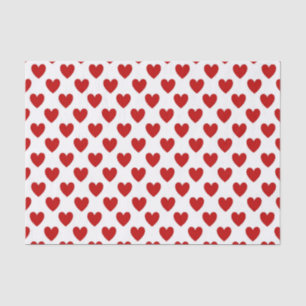 Papier Mousseline Motif rouge mignon de coeurs