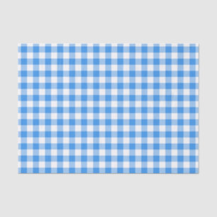 Papier Mousseline Motif Rustic Blue et White En vichy