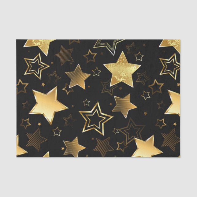 Papier Mousseline Motif sans couture avec étoiles d'or (Recto)