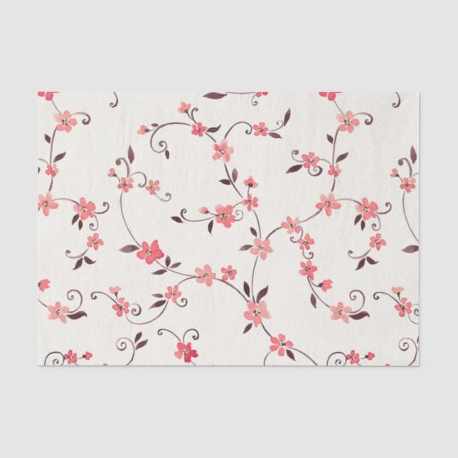 Papier Mousseline Motif sans couture d'aquarelle avec le ressort (Recto)