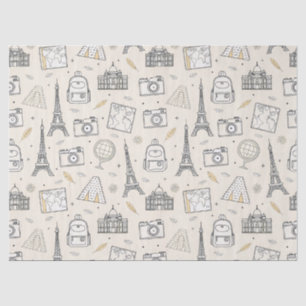 Papier Mousseline Motif sans couture de doodle de voyage
