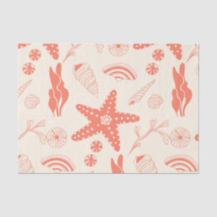 Papier Mousseline Motif sans joint avec coquillages