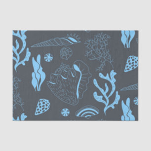 Papier Mousseline Motif sans joint avec coquillages